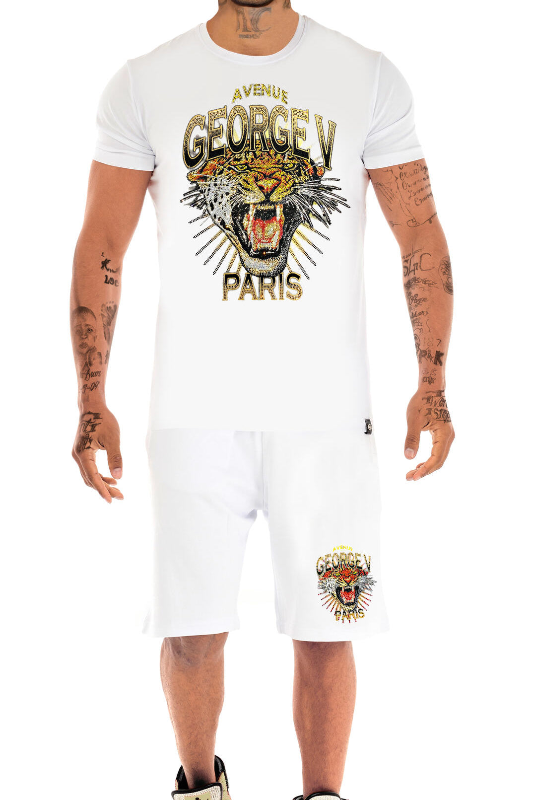 Conjunto de Camiseta y Short Tiger GV2748-1 Pedrería