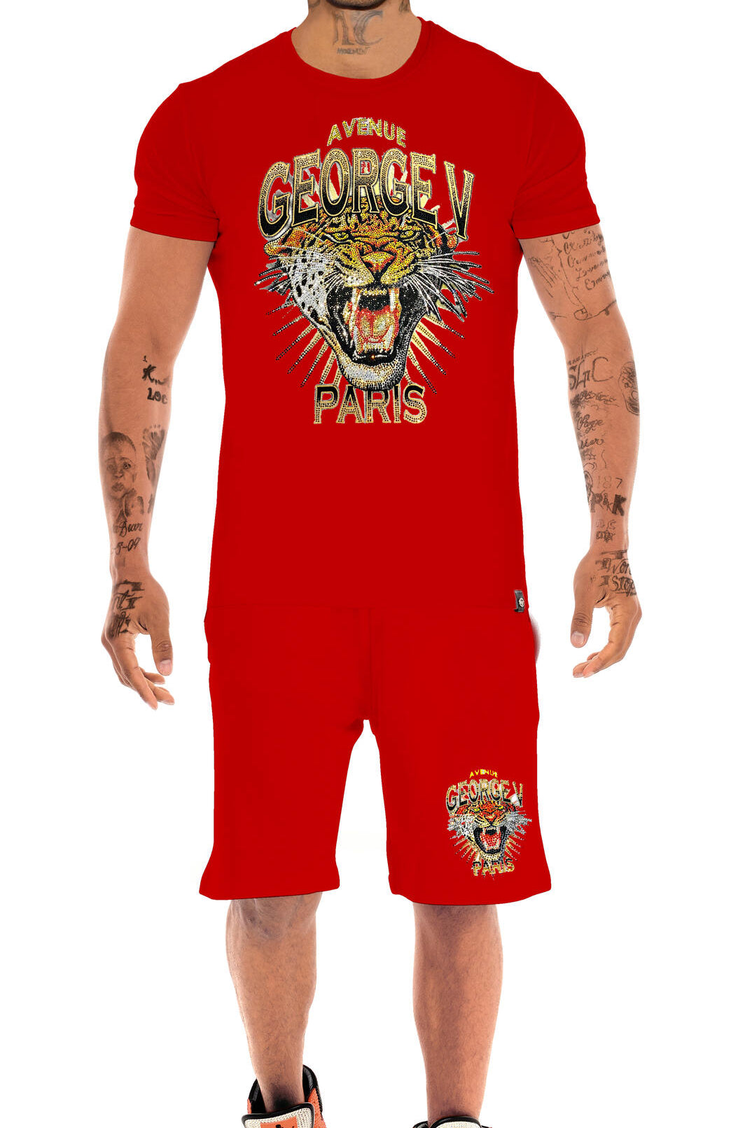 Conjunto de Camiseta y Short Tiger GV2748-1 Pedrería