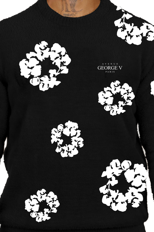 Pull GVT121 à Fleurs en Matière Douce