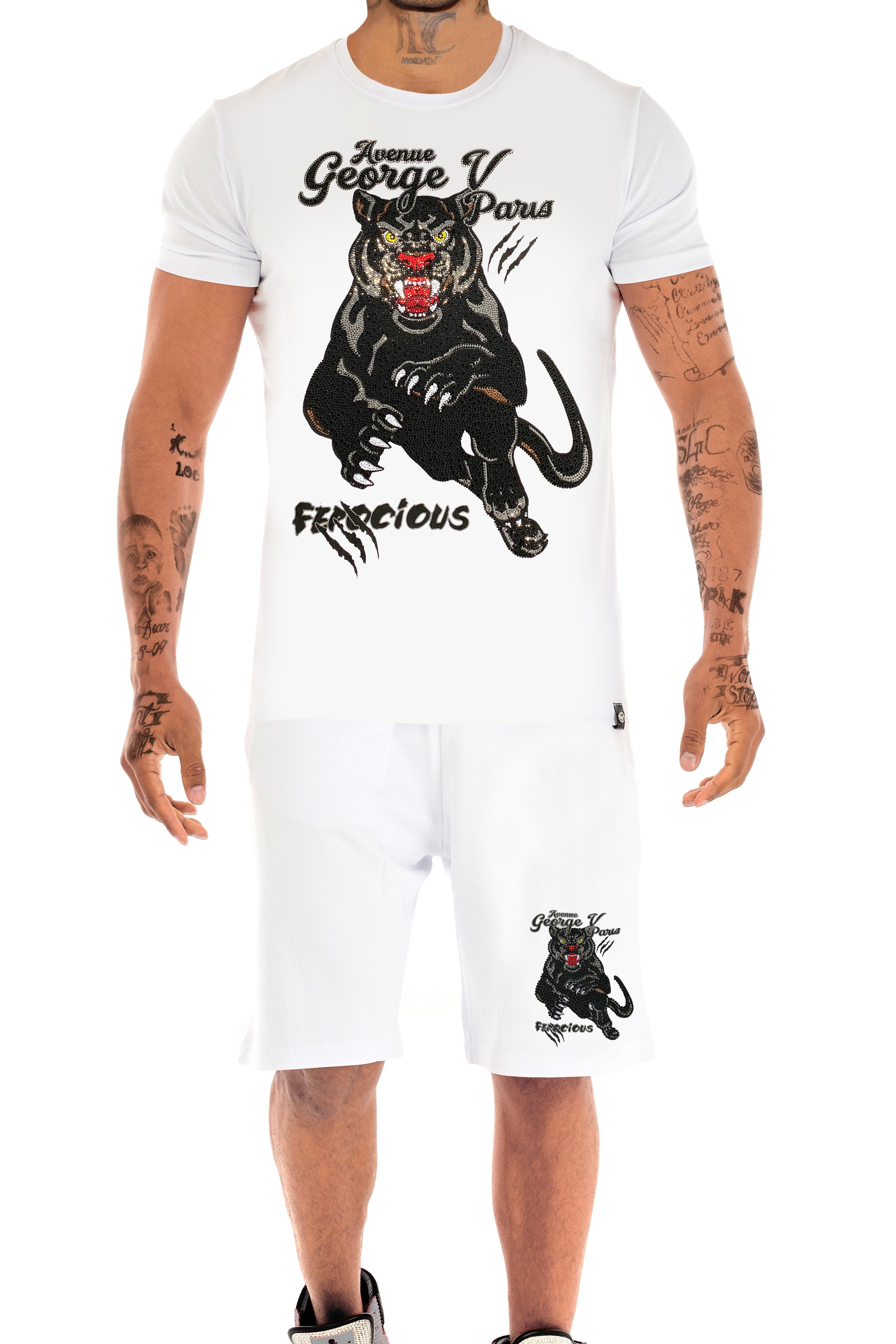 Ferocious GV2745-1 Rhinestone T-Shirt and Shorts Set