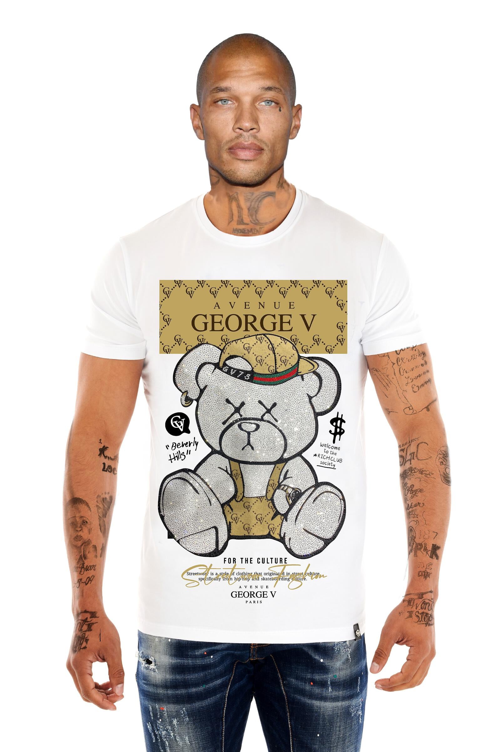 T-shirt strass Shinybear GV2705 by Avenue George V Paris